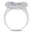 1.81 Carat Genuine Tanzanite and White Topaz Sterling Silver Ring