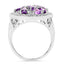 Elegant Floral Amethyst Ring in .925 Sterling Silver