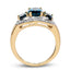 Bague en Topaze Bleue de Londres et Topaze Blanche Plaquée Or Jaune 14K