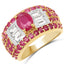 4.23 Carat Ruby and White Topaz Sterling Silver Ring
