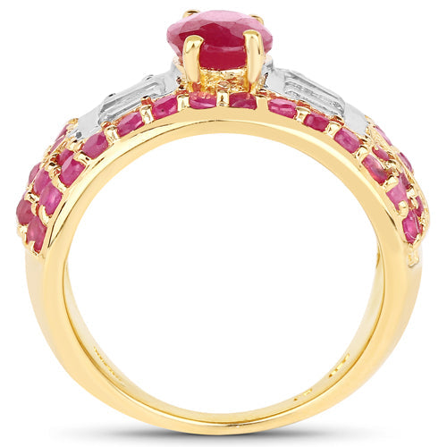 4.23 Carat Ruby and White Topaz Sterling Silver Ring