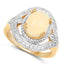 14K Yellow Gold Plated Ethiopian Opal & White Topaz Ring