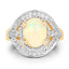 14K Yellow Gold Plated Ethiopian Opal & White Topaz Ring