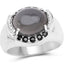 5.68 Carat Genuine Grey Moonstone & Black Spinel Ring