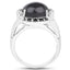 5.68 Carat Genuine Grey Moonstone & Black Spinel Ring
