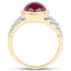 5.11 Carat Glass Filled Ruby & White Topaz Sterling Silver Ring