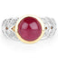 5.11 Carat Glass Filled Ruby & White Topaz Sterling Silver Ring