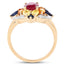 14K Yellow Gold Plated Multi Stone Engagement Ring