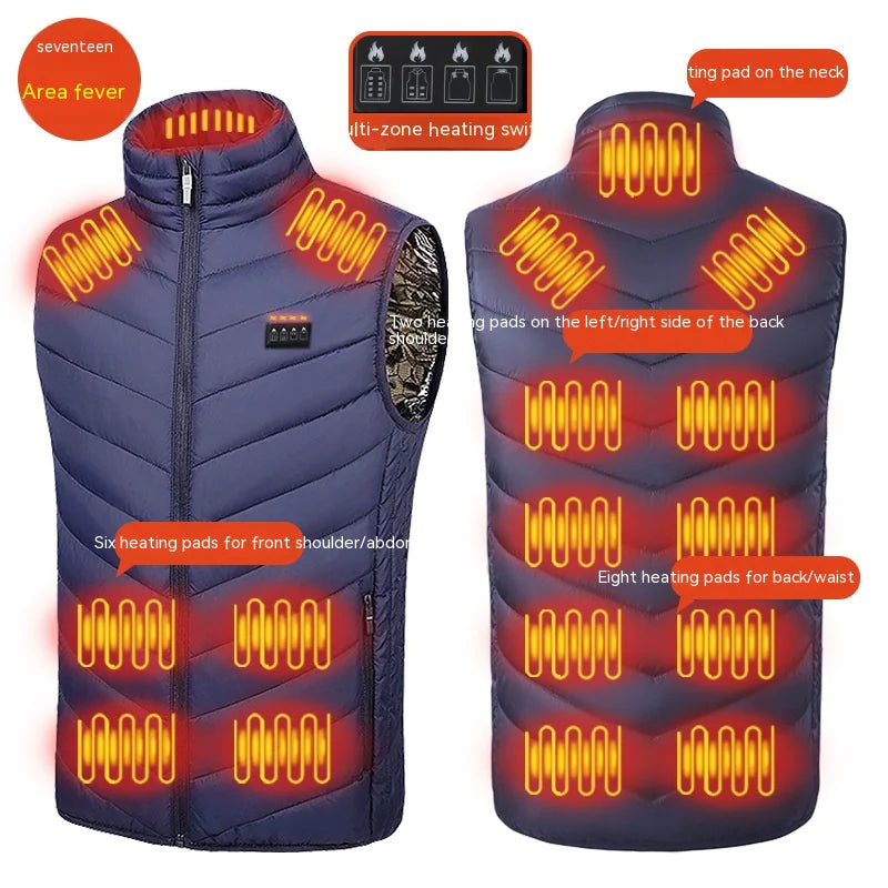 Gilet Électrique Intelligent Auto-Chauffant USB