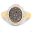 Anillo de Cuarzo Drusy de Plata de Ley Baño de Oro de 14K