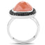 6.46 Carat Peach Moonstone & Black Spinel Sterling Silver Ring