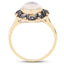 3.04 Carat White Moonstone & Black Diamond Sterling Silver Ring