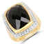 14K Yellow Gold Plated Black Onyx Cocktail Ring