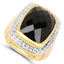 14K Yellow Gold Plated Black Onyx Cocktail Ring