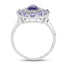 Bague de fiançailles en argent sterling avec tanzanite véritable de 3,85 carats
