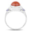 3.01 Carat Peach Moonstone & Tanzanite Sterling Silver Ring