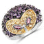 2.01 Carat Genuine Rhodolite and Amethyst Sterling Silver Ring