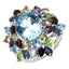 Anillo de Compromiso de Múltiples Piedras de 10.34 Quilates en Plata Esterlina .925