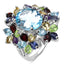 Anillo de Compromiso de Múltiples Piedras de 10.34 Quilates en Plata Esterlina .925