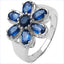 2.43 Carat Genuine Blue Sapphire Sterling Silver Engagement Ring