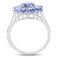 2.43 Carat Genuine Tanzanite & Sterling Silver Floral Ring