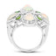 2.97 Carat Genuine Ethiopian Opal & Chrome Diopside Ring