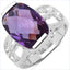 6.50 Carat Genuine Amethyst Sterling Silver Engagement Ring