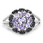 1.18 Carat Genuine Tanzanite & Black Spinel Sterling Silver Ring