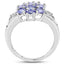 Bague de fiançailles en argent sterling avec tanzanite véritable de 2,21 carats