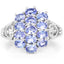 Bague de fiançailles en argent sterling avec tanzanite véritable de 2,21 carats