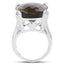 17.17 Carat Genuine Labradorite and White Topaz Sterling Silver Ring