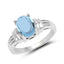 Anillo de plata esterlina con topacio suizo azul genuino de 2.10 quilates