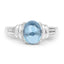 Anillo de plata esterlina con topacio suizo azul genuino de 2.10 quilates