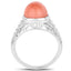 Bague en argent sterling avec pierre de lune pêche de 6,00 carats