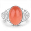 Bague en argent sterling avec pierre de lune pêche de 6,00 carats