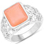 5.75 Carat Peach Moonstone Sterling Silver Engagement Ring