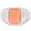 5.75 Carat Peach Moonstone Sterling Silver Engagement Ring
