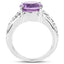 Bague de fiançailles en argent sterling avec améthyste véritable de 3,30 carats
