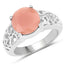 Bague en argent sterling avec pierre de lune pêche de 3,30 carats