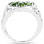 Anillo de Plata Esterlina de 2.21 Quilates de Diopsido de Cromo Genuino