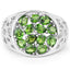 Anillo de Plata Esterlina de 2.21 Quilates de Diopsido de Cromo Genuino