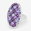 3.13 Carat Amethyst, Tanzanite & White Topaz Sterling Silver Ring