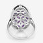 3.13 Carat Amethyst, Tanzanite & White Topaz Sterling Silver Ring