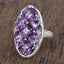 3.13 Carat Amethyst, Tanzanite & White Topaz Sterling Silver Ring