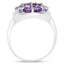 3.13 Carat Amethyst, Tanzanite & White Topaz Sterling Silver Ring