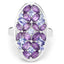 3.13 Carat Amethyst, Tanzanite & White Topaz Sterling Silver Ring