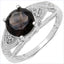 Anillo de Plata de Ley con Cuarzo Ahumado de 2.59 Quilates y Topacio Blanco