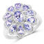 1.84 Carat Genuine Tanzanite Sterling Silver Engagement Ring