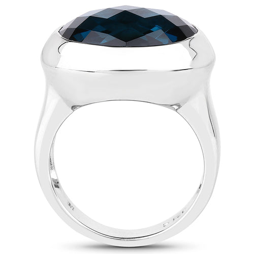 10.25 Carat London Blue Topaz Sterling Silver Ring