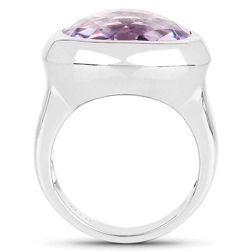 Bague de fiançailles en argent sterling avec améthyste rose de 8,00 carats